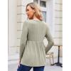Ekouaer Womens Maternity Tops Long Sleeve Pregnancy Tunic Blouses Crew Neck Ribbed Shirts Pregnant Clothes(Light Brown)