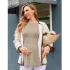 Ekouaer Womens Maternity Tops Long Sleeve Pregnancy Tunic Blouses Crew Neck Ribbed Shirts Pregnant Clothes(Mocha Brown)