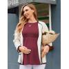 Ekouaer Womens Maternity Tops Long Sleeve Pregnancy Tunic Blouses Crew Neck Ribbed Shirts Pregnant Clothes(Wine Red)