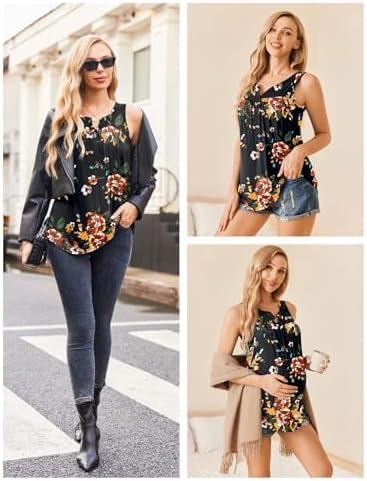 imageEkouaer Womens Maternity Nursing Tank Tops Sleeveless Breastfeeding Shirts Double Layer Summer Pregnancy ClothesBlack Flower