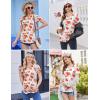 Ekouaer 3 Pack Women Soft Maternity Shirts Ribbed Knit Pregnancy Tops Curved Hem Postpartum Tees Short Sleeve Pregnant Tshirt(Black/Dirty Pink/Floral White)