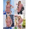 Ekouaer 3 Pack Women Soft Maternity Shirts Ribbed Knit Pregnancy Tops Curved Hem Postpartum Tees Short Sleeve Pregnant Tshirt(Black/Dirty Pink/Floral White)