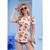 Ekouaer 3 Pack Women Soft Maternity Shirts Ribbed Knit Pregnancy Tops Curved Hem Postpartum Tees Short Sleeve Pregnant Tshirt(Black/Dirty Pink/Floral White)