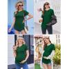 Ekouaer 3 Pack Women Soft Maternity Shirts Ribbed Knit Pregnancy Tops Curved Hem Postpartum Tees Short Sleeve Pregnant Tshirt(Black/Dirty Pink/Lake Green)