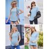 Ekouaer 3 Pack Women Soft Maternity Shirts Ribbed Knit Pregnancy Tops Curved Hem Postpartum Tees Short Sleeve Pregnant Tshirt(Black/Light Blue/Dark Red)
