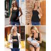 Ekouaer 4 Pack Maternity Tank Tops Ribbed Summer Pregnancy Shirts Ruch Side Tops Casual Square Neck Postpartum Clothes S-2XL(Black/Dark Grey/Light Grey/White)