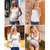 Ekouaer 4 Pack Maternity Tank Tops Ribbed Summer Pregnancy Shirts Ruch Side Tops Casual Square Neck Postpartum Clothes S-2XL(Black/Light Grey/Brown/White)
