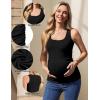 Ekouaer 4 Pack Maternity Tank Tops Ribbed Summer Pregnancy Shirts Ruch Side Tops Casual Square Neck Postpartum Clothes S-2XL(Black/Light Khaki/Dark Red/Navy Blue)