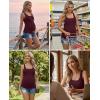 Ekouaer 4 Pack Maternity Tank Tops Ribbed Summer Pregnancy Shirts Ruch Side Tops Casual Square Neck Postpartum Clothes S-2XL(Black/Light Khaki/Dark Red/Navy Blue)