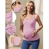 Ekouaer 4 Pack Maternity Tank Tops Ribbed Summer Pregnancy Shirts Ruch Side Tops Casual Square Neck Postpartum Clothes S-2XL(Black/Light Khaki/Pink/White)