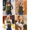 Ekouaer 4 Pack Maternity Tank Tops Ribbed Summer Pregnancy Shirts Ruch Side Tops Casual Square Neck Postpartum Clothes S-2XL(Black/Olive Green/Brown/White)