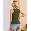 Ekouaer 4 Pack Maternity Tank Tops Ribbed Summer Pregnancy Shirts Ruch Side Tops Casual Square Neck Postpartum Clothes S-2XL(Black/Olive Green/Light Grey/White)