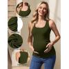 Ekouaer 4 Pack Maternity Tank Tops Ribbed Summer Pregnancy Shirts Ruch Side Tops Casual Square Neck Postpartum Clothes S-2XL(Black/Olive Green/Light Grey/White)
