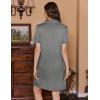 Ekouaer Button Down Nursing Nightgown V Neck Breastfeeding Dress Short Sleeve Classic Maternity Pajamas(Grey)
