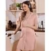 Ekouaer Button Down Nursing Nightgown V Neck Breastfeeding Dress Short Sleeve Classic Maternity Pajamas(Pink)