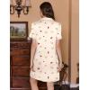 Ekouaer Button Down Nursing Nightgown V Neck Breastfeeding Dress Short Sleeve Classic Maternity Pajamas(Yellow Teddy Bear)