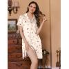 Ekouaer Button Down Nursing Nightgown V Neck Breastfeeding Dress Short Sleeve Classic Maternity Pajamas(Yellow Teddy Bear)