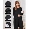Ekouaer Maternity Nursing Robe Set 3 Pieces Sleeveless Top, Pregnancy Pants & Robe Double Layer Pajamas S-XXL(Black)