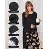 Ekouaer Maternity Nursing Robe Set 3 Pieces Sleeveless Top, Pregnancy Pants & Robe Double Layer Pajamas S-XXL(Black Print)