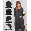 Ekouaer Maternity Nursing Robe Set 3 Pieces Sleeveless Top, Pregnancy Pants & Robe Double Layer Pajamas S-XXL(Dark Gray)
