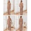 Ekouaer Maternity Nursing Robe Set 3 Pieces Sleeveless Top, Pregnancy Pants & Robe Double Layer Pajamas S-XXL(Khaki)