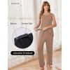 Ekouaer Maternity Nursing Robe Set 3 Pieces Sleeveless Top, Pregnancy Pants & Robe Double Layer Pajamas S-XXL(Khaki)