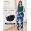 Ekouaer Maternity Nursing Robe Set 3 Pieces Sleeveless Top, Pregnancy Pants & Robe Double Layer Pajamas S-XXL(Lake Blue)