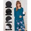 Ekouaer Maternity Nursing Robe Set 3 Pieces Sleeveless Top, Pregnancy Pants & Robe Double Layer Pajamas S-XXL(Lake Blue)