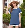 Ekouaer Maternity Pajamas 2 Piece Outfits Waffle Knit Short Sleeve Tops and Shorts Loungewear Set Pregnancy Clothes(Blue)