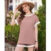 Ekouaer Maternity Pajamas 2 Piece Outfits Waffle Knit Short Sleeve Tops and Shorts Loungewear Set Pregnancy Clothes(Dirty Pink)