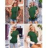 Ekouaer Maternity Shirts Womens 3 Packs Short Sleeve Ribbed Pregnancy Tops Side Ruched Crew Neck Tunic Mama Clothes S-XXL(3pcs Black/ Burgundy Red/ Dark Green)
