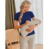 Ekouaer Maternity Shirts Womens 3 Packs Short Sleeve Ribbed Pregnancy Tops Side Ruched Crew Neck Tunic Mama Clothes S-XXL(3pcs Black/ Burgundy Red/ Navy Blue)