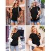 Ekouaer Maternity Shirts Womens 3 Packs Short Sleeve Ribbed Pregnancy Tops Side Ruched Crew Neck Tunic Mama Clothes S-XXL(3pcs Black/ Grey/ Gray Blue)