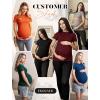 Ekouaer Maternity Shirts Womens 3 Packs Short Sleeve Ribbed Pregnancy Tops Side Ruched Crew Neck Tunic Mama Clothes S-XXL(3pcs Black/ Grey/ Gray Blue)