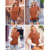 Ekouaer Maternity Shirts Womens 3 Packs Short Sleeve Ribbed Pregnancy Tops Side Ruched Crew Neck Tunic Mama Clothes S-XXL(3pcs Caramel/ Burgundy Red/ Grey)