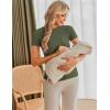 Ekouaer Maternity Shirts Womens 3 Packs Short Sleeve Ribbed Pregnancy Tops Side Ruched Crew Neck Tunic Mama Clothes S-XXL(Black/ Grey/ Army Green)