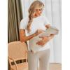 Ekouaer Maternity Shirts Womens 3 Packs Short Sleeve Ribbed Pregnancy Tops Side Ruched Crew Neck Tunic Mama Clothes S-XXL(Black/ White/ Grey)