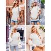 Ekouaer Maternity Shirts Womens 3 Packs Short Sleeve Ribbed Pregnancy Tops Side Ruched Crew Neck Tunic Mama Clothes S-XXL(Black/ White/ Grey)