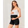 Ekouaer Maternity Shorts Over The Belly Pregnancy Lounge Summer Workout Pajama Sleep Shorts with Pockets(Black)