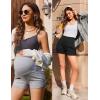 Ekouaer Maternity Shorts Over The Belly Pregnancy Lounge Summer Workout Pajama Sleep Shorts with Pockets(Black)