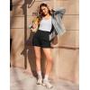 Ekouaer Maternity Shorts Over The Belly Pregnancy Lounge Summer Workout Pajama Sleep Shorts with Pockets(Black/Light Grey)