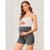 Ekouaer Maternity Shorts Over The Belly Pregnancy Lounge Summer Workout Pajama Sleep Shorts with Pockets(Dark Grey)