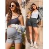 Ekouaer Maternity Shorts Over The Belly Pregnancy Lounge Summer Workout Pajama Sleep Shorts with Pockets(Dark Grey)