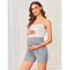 Ekouaer Maternity Shorts Over The Belly Pregnancy Lounge Summer Workout Pajama Sleep Shorts with Pockets(Lighy Grey)