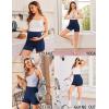 Ekouaer Maternity Shorts Over The Belly Pregnancy Lounge Summer Workout Pajama Sleep Shorts with Pockets(Navy Blue)