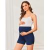 Ekouaer Maternity Shorts Over The Belly Pregnancy Lounge Summer Workout Pajama Sleep Shorts with Pockets(Navy Blue)