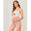 Ekouaer Maternity Shorts Over The Belly Pregnancy Lounge Summer Workout Pajama Sleep Shorts with Pockets(Pink)