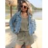 Ekouaer Rompers for Women Summer 2025 Casual Sleeveless Scoop Neck Tank Top Ribbed Short Jumpsuits Romper with Pockets(Army Green)