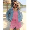 Ekouaer Rompers for Women Summer 2025 Casual Sleeveless Scoop Neck Tank Top Ribbed Short Jumpsuits Romper with Pockets(Hot Pink)
