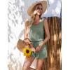 Ekouaer Rompers for Women Summer 2025 Casual Sleeveless Scoop Neck Tank Top Ribbed Short Jumpsuits Romper with Pockets(Ice Green)